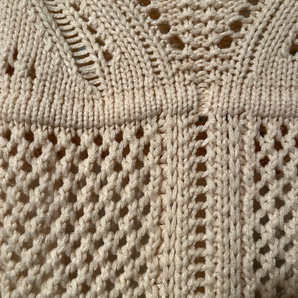 Free the roses cream colored sweater with flutter back XS - Picture 6 of 6